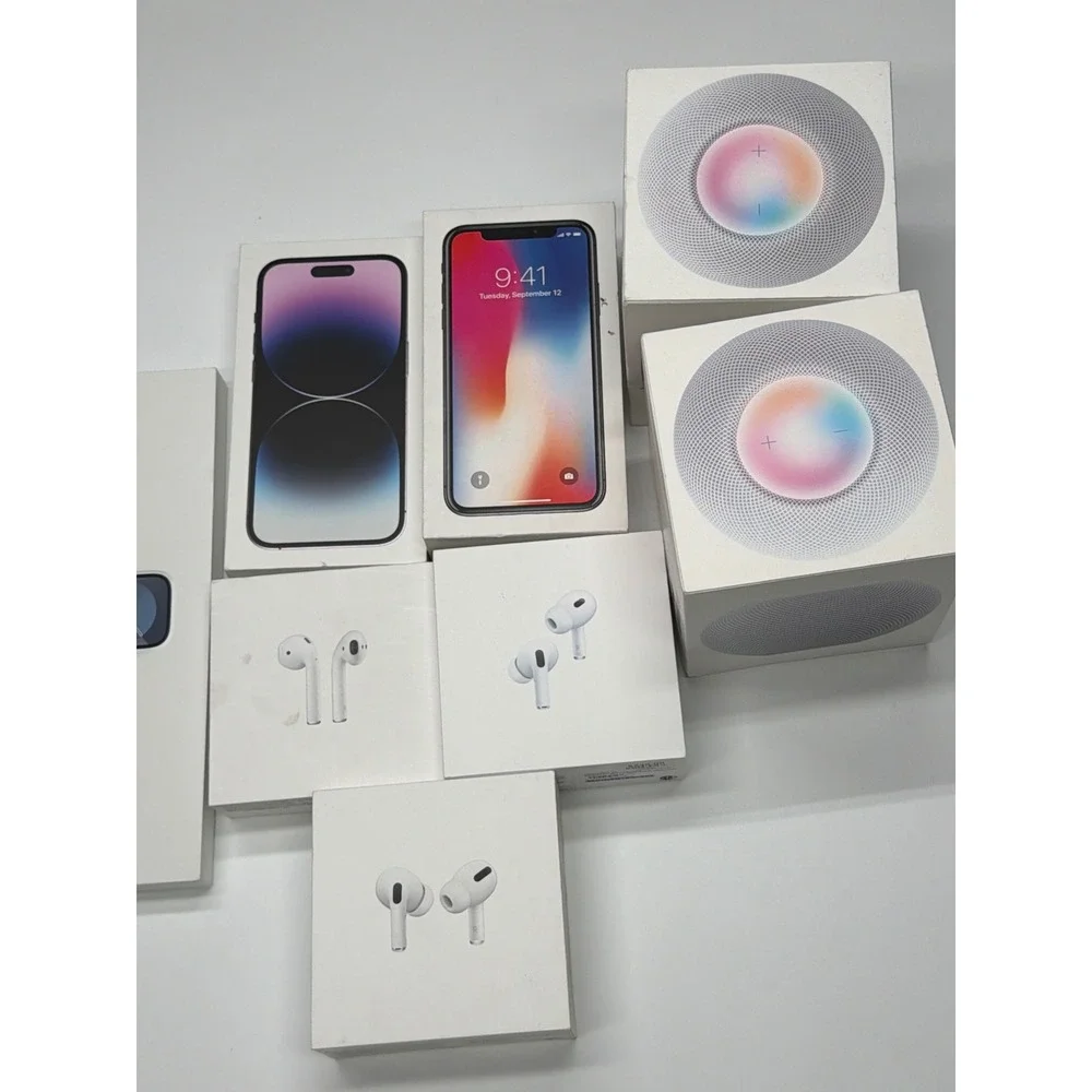 Apple iPhone 14 Pro‎ iPhone X AirPods Pro HomePod mini Lot Bundle Empty Boxes